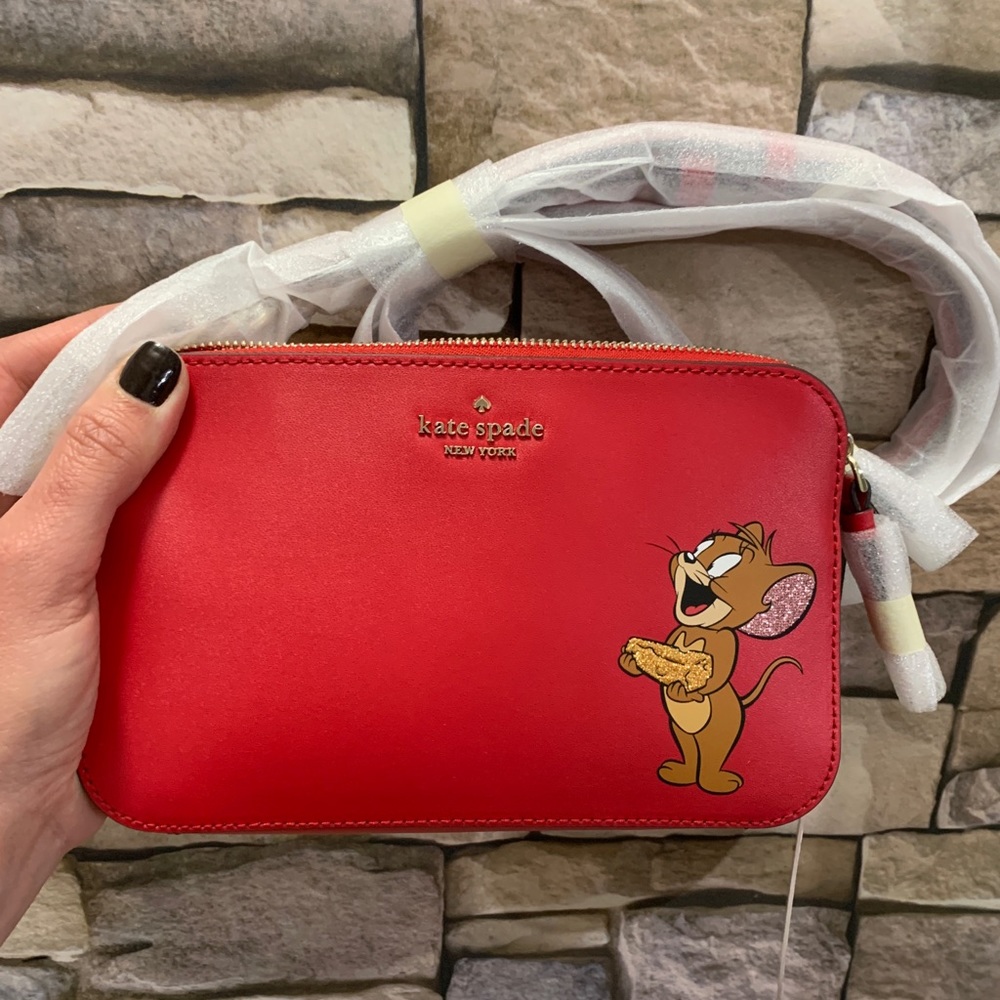 Authentic Kate Spade leather Tom & Jerry 2zip Limited Edition Cossbody - Picture 3 of 14
